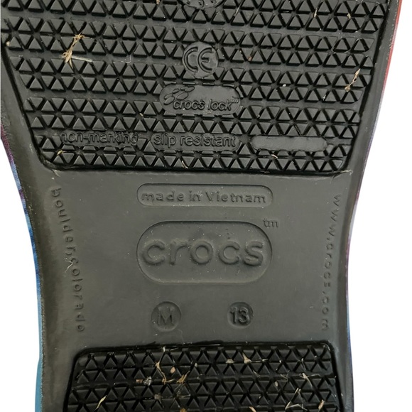 CROCS Men’s Bistro Graphic Slip-Resistant Works Clogs in Rainbow Tye-Dye Size 13 - Picture 5 of 5